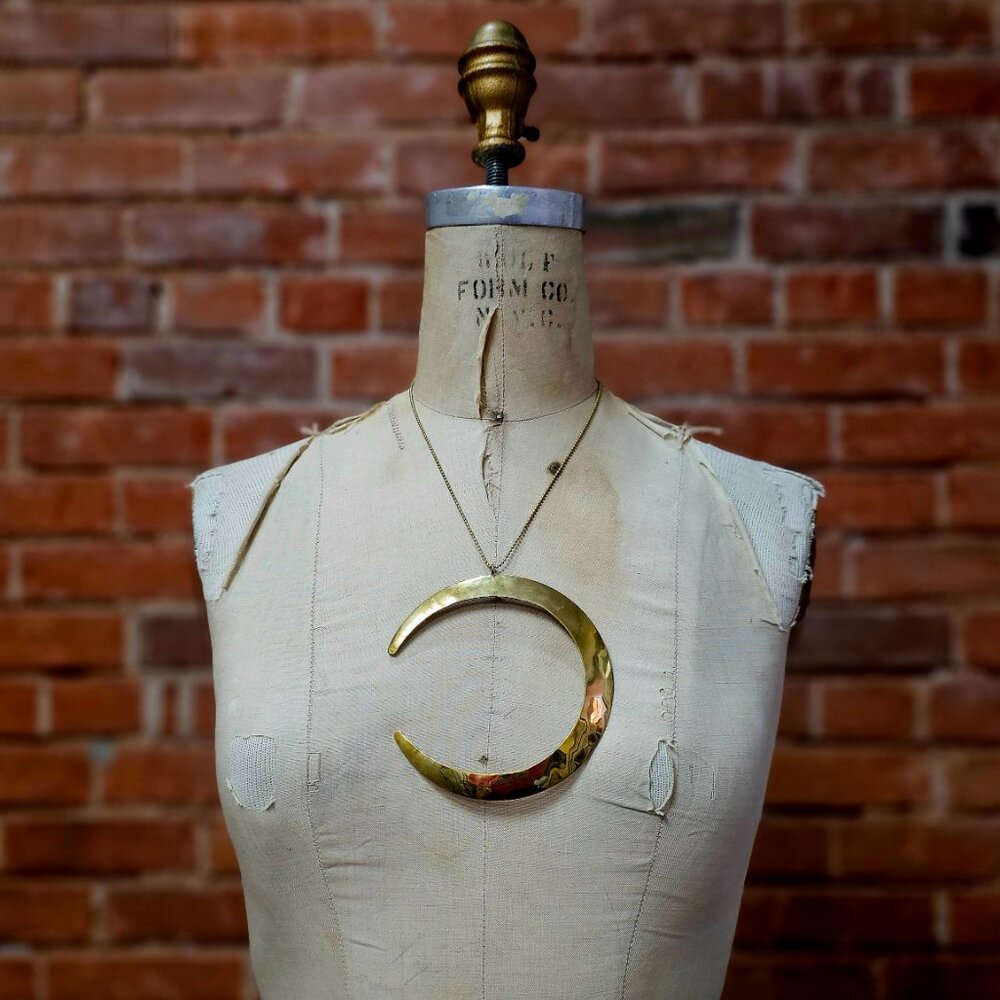 Artisan Made Crescent Moon Necklace - Picture 2 of 2